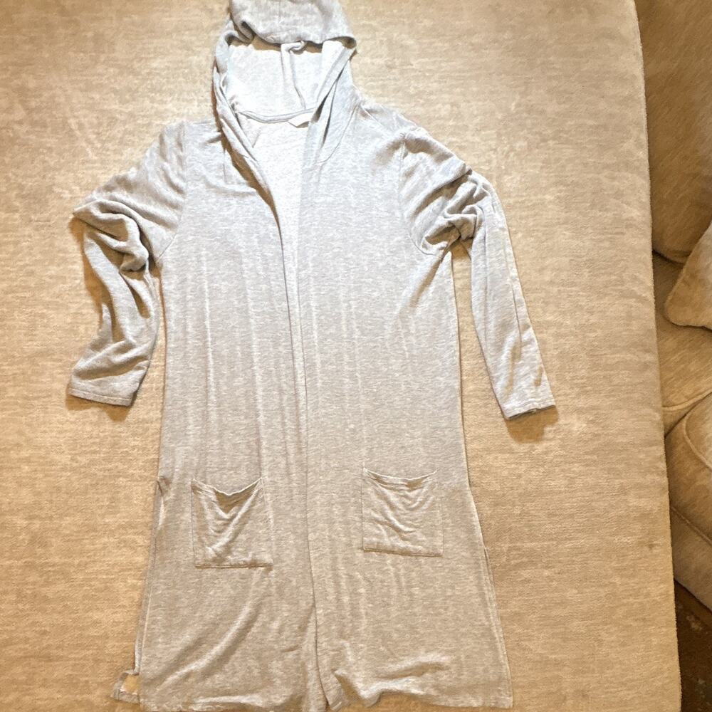 Tresics Oversized Women’s Gray Open Front Hoodie Comfy Lightweight M Pockets